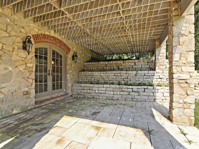 view of patio / terrace featuring french doors