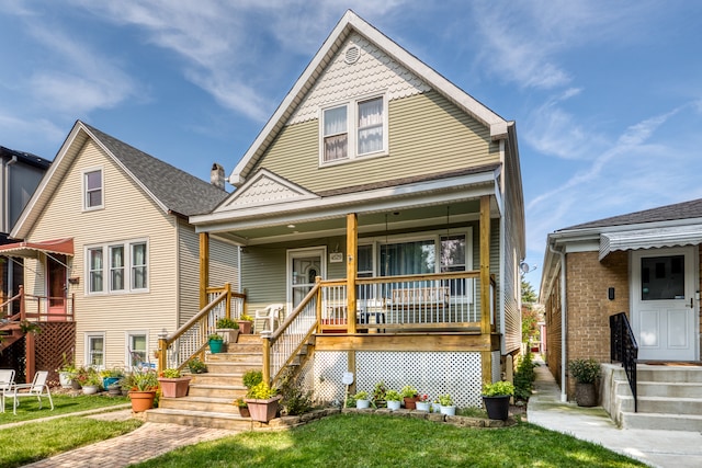 view of front of house with covered porch