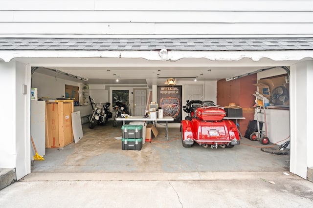 view of garage