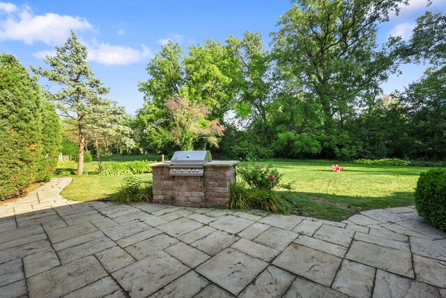 view of patio featuring grilling area and an outdoor kitchen