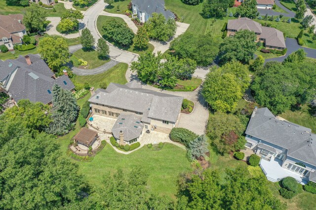 aerial view featuring a residential view