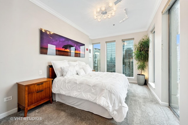 1250 S Michigan Ave Unit 2900, Chicago, IL 60605 - bedroom featuring light colored carpet, crown molding, and baseboards