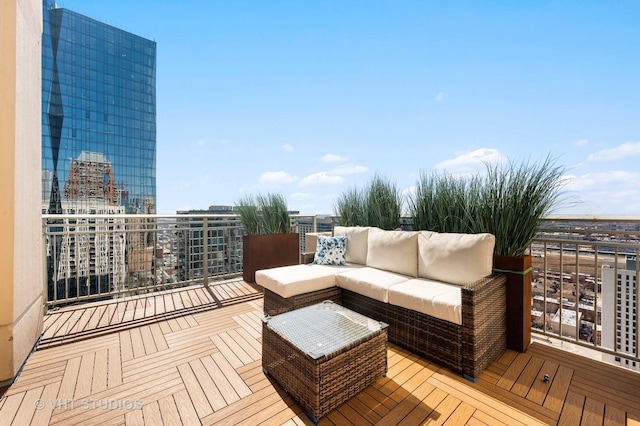 1250 S Michigan Ave Unit 2900, Chicago, IL 60605 - deck with an outdoor hangout area and a city view