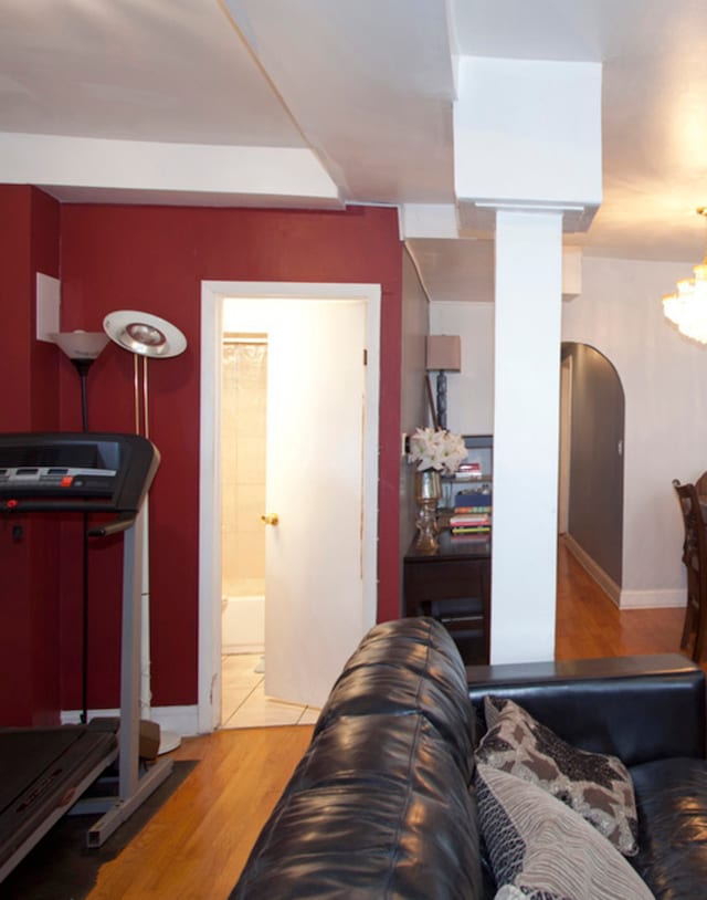 interior space featuring light hardwood / wood-style flooring