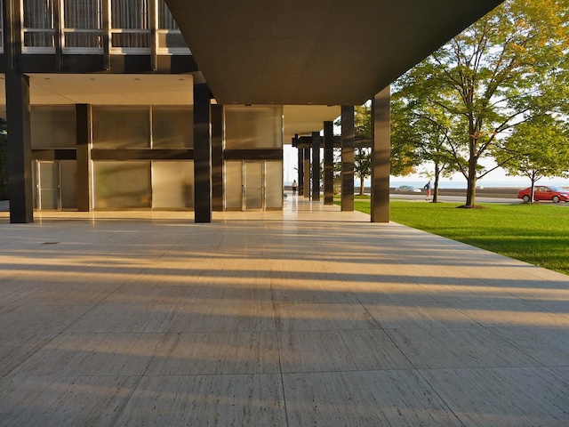 exterior space with a lawn