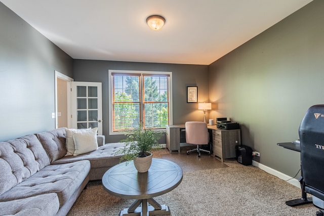 living room featuring carpet floors