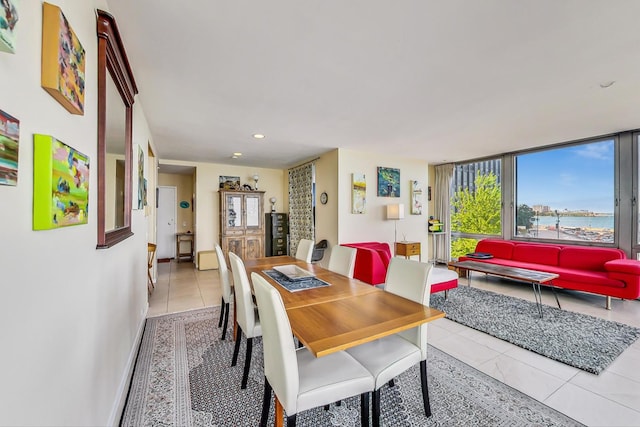 view of tiled dining space