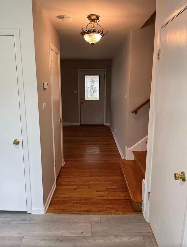 hall featuring light hardwood / wood-style flooring