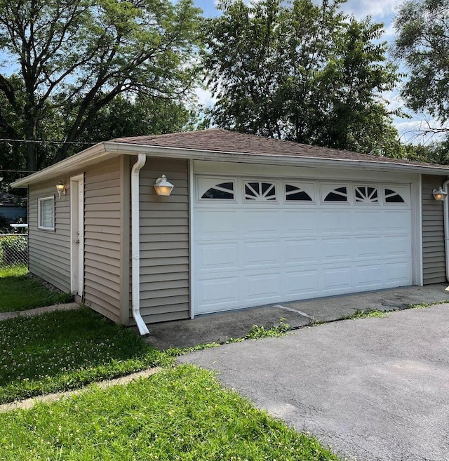 view of garage