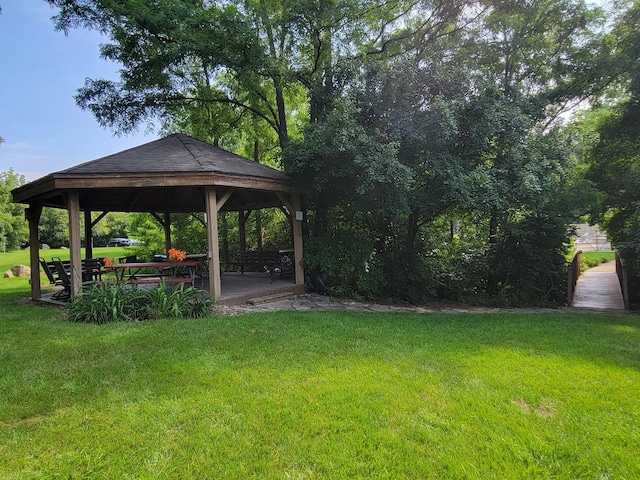 view of yard featuring a gazebo