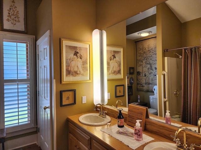 1726 Georgetown Dr, Champaign, IL 61821 - full bath featuring double vanity, toilet, and curtained shower