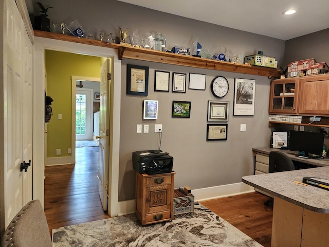 1726 Georgetown Dr, Champaign, IL 61821 - office space with hardwood / wood-style flooring, baseboards, and recessed lighting