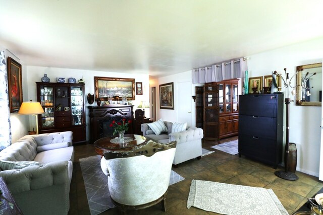 view of tiled living room