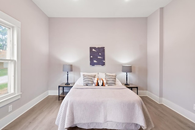 bedroom featuring light hardwood / wood-style flooring