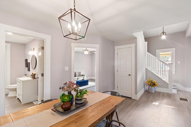 dining area featuring light hardwood / wood-style flooring