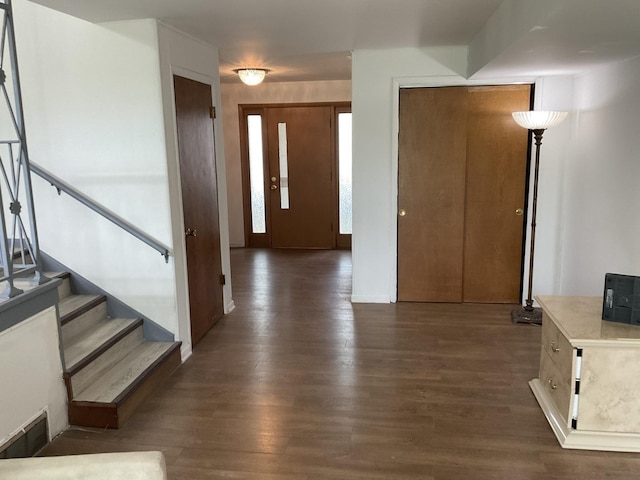 entryway featuring dark hardwood / wood-style floors