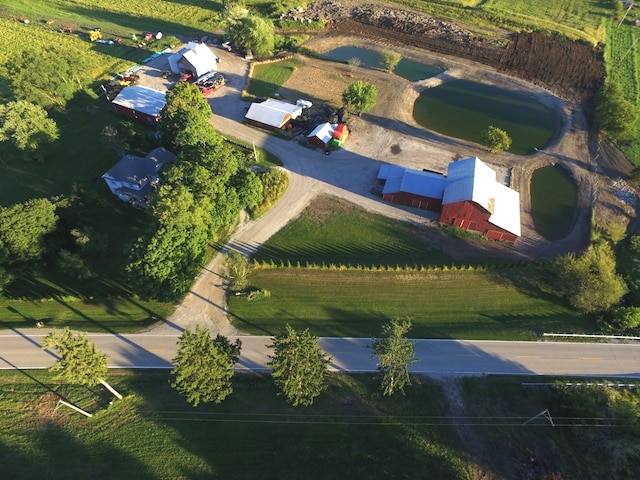 drone / aerial view with a rural view