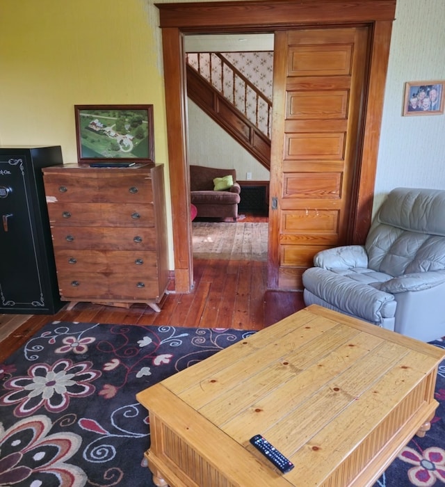 living room featuring hardwood / wood-style floors