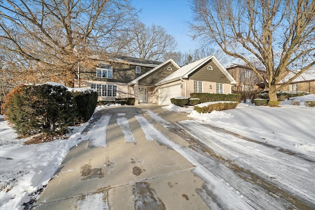 view of front facade with a garage