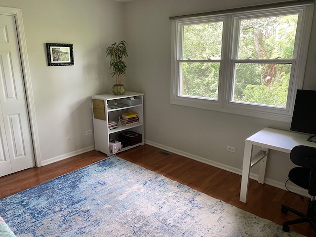 interior space with hardwood / wood-style flooring