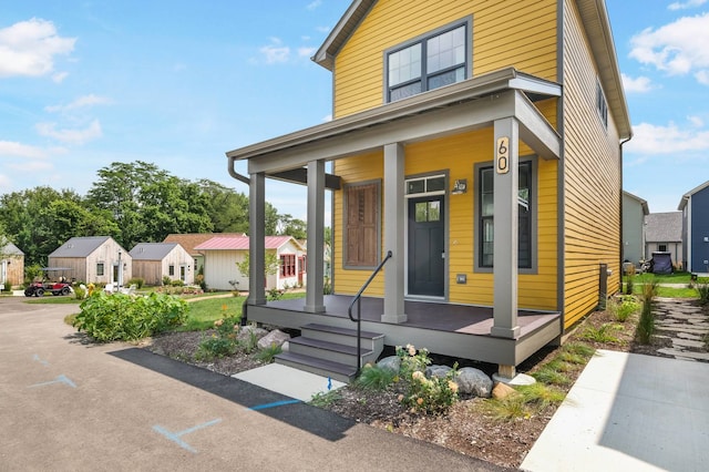 view of front of property with a porch