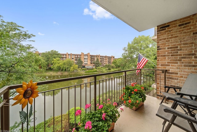 balcony with a water view