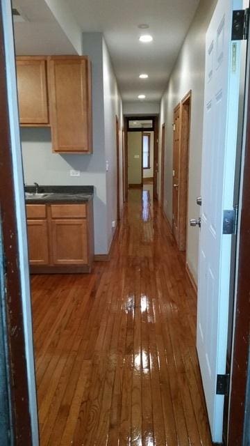 hall featuring hardwood / wood-style floors