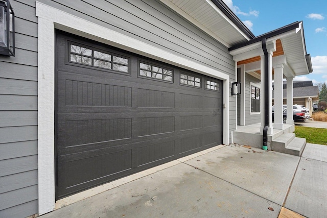 view of garage