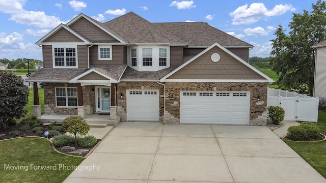 craftsman-style home with a garage