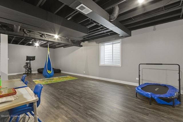 interior space featuring dark hardwood / wood-style flooring