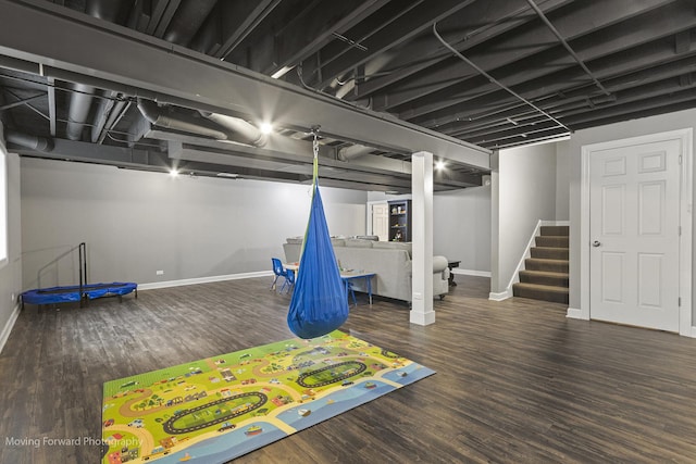 interior space featuring dark hardwood / wood-style floors