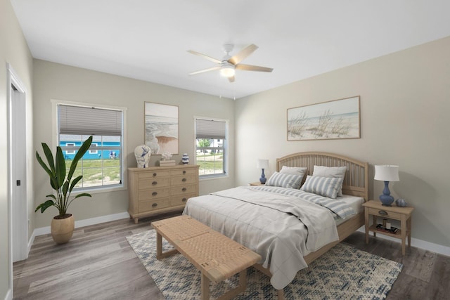 13 Starboard St, Ottawa, IL 61350 - bedroom with ceiling fan, hardwood / wood-style floors, and multiple windows