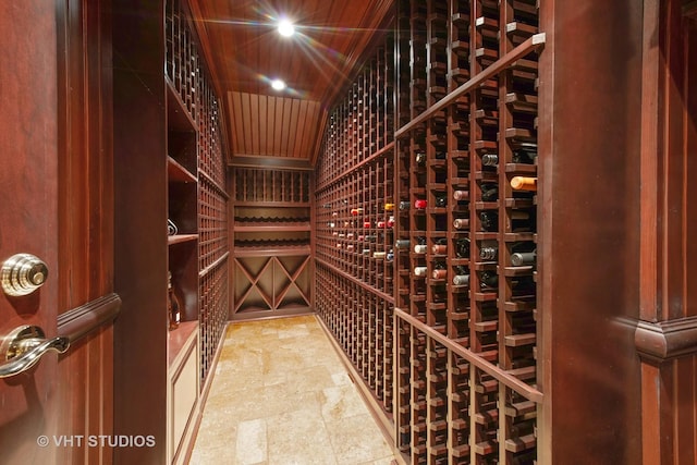 view of wine cellar