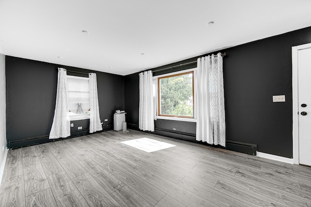 unfurnished living room featuring light hardwood / wood-style flooring