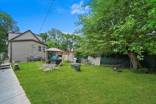 view of yard with a gazebo