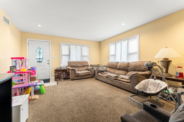 view of carpeted living room