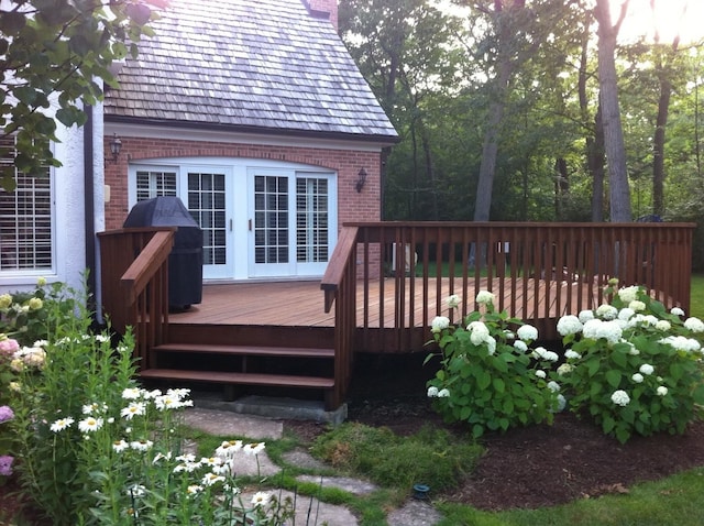 deck with french doors