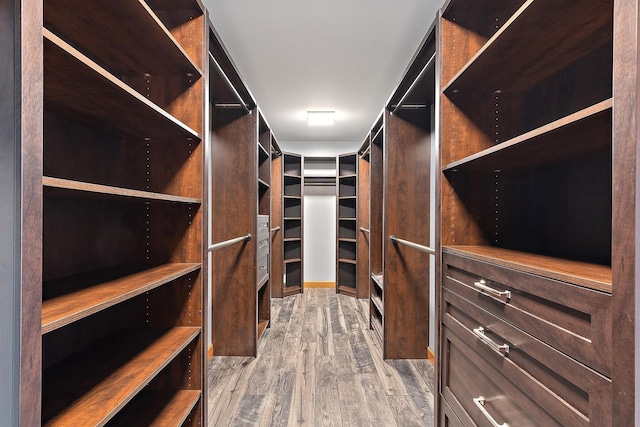 spacious closet featuring hardwood / wood-style flooring