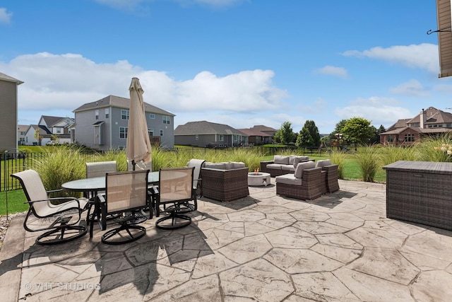 view of patio / terrace with an outdoor living space