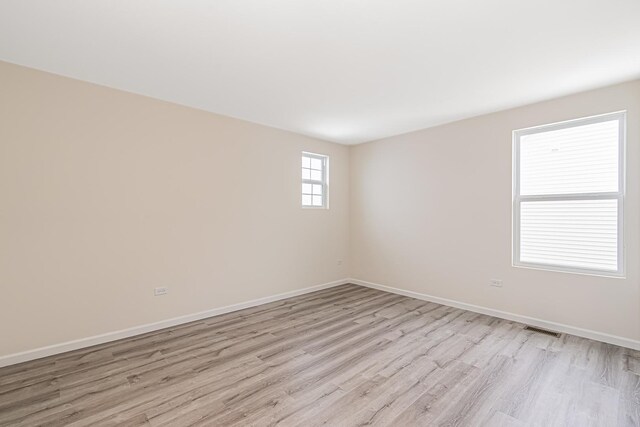 empty room featuring light wood-type flooring