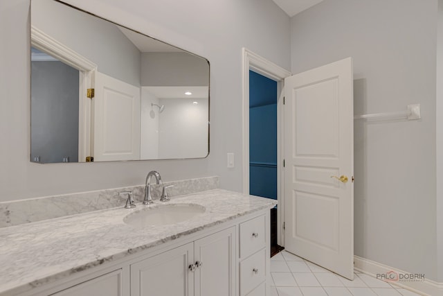 bathroom featuring vanity and tile patterned floors