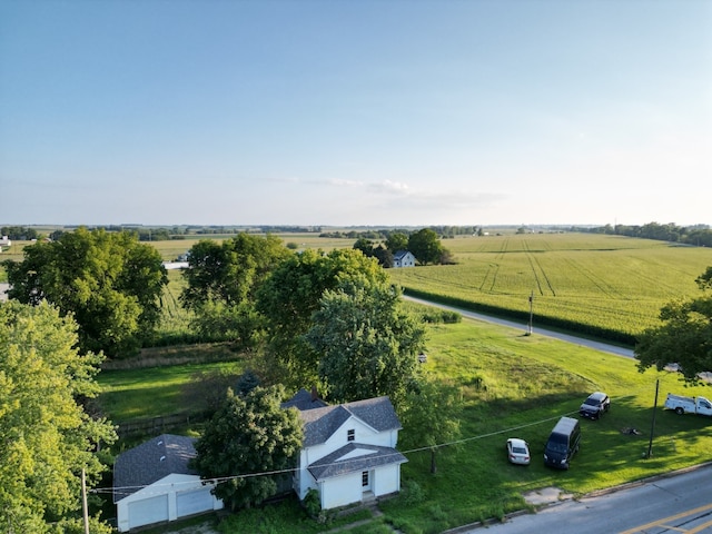 aerial view with a rural view