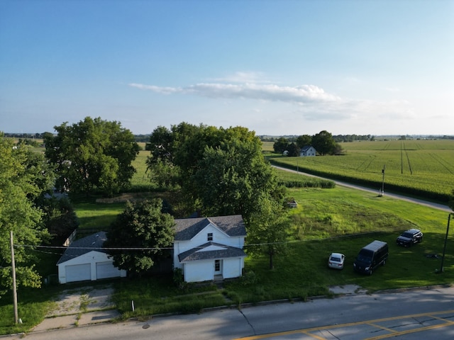 bird's eye view with a rural view