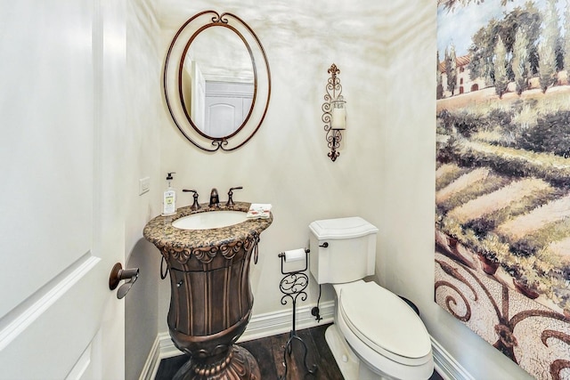 1 Willowcrest Dr, Oak Brook, IL 60523 - half bath featuring a sink, baseboards, and toilet
