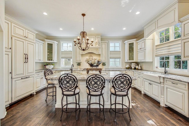 1 Willowcrest Dr, Oak Brook, IL 60523 - kitchen with a notable chandelier, plenty of natural light, and a sink
