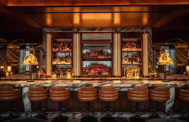 bar featuring wooden ceiling