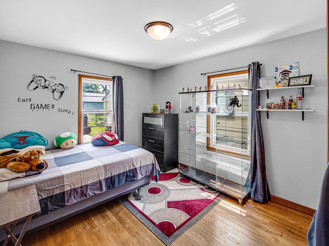 bedroom featuring hardwood / wood-style floors