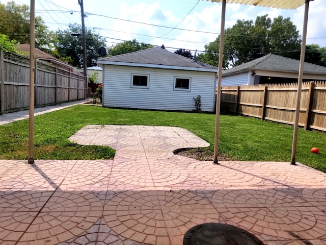 view of patio / terrace with an outdoor structure