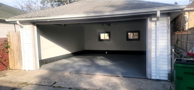 view of garage