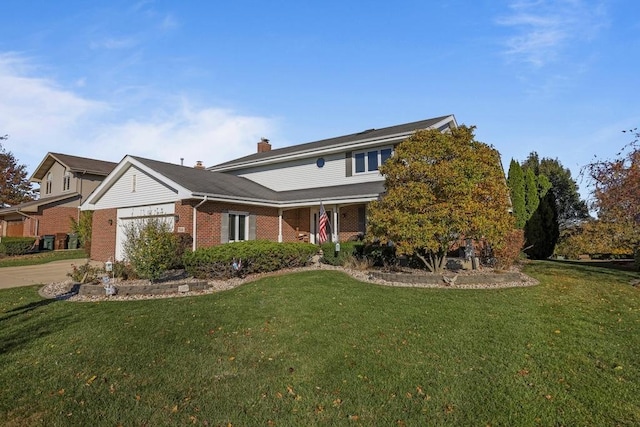 view of front property featuring a front yard